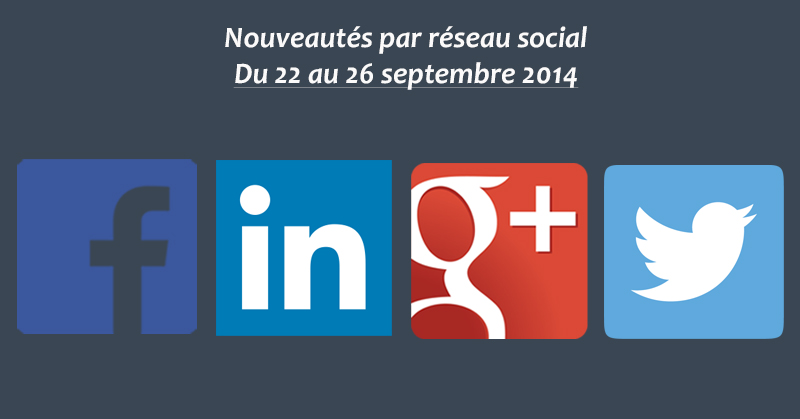 Nouveautes de la semaine - du 22 au 26 septembre 14